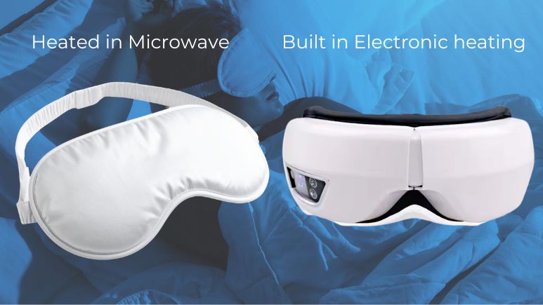 Two different heat therapy eye mask for blepharitis displayed