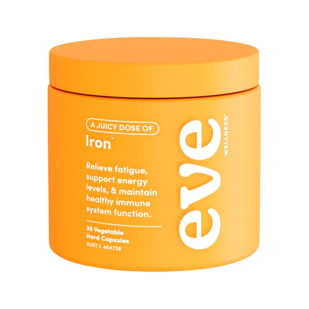 EVE WELLNESS: A Juicy Dose of Iron 30 capsuals product container